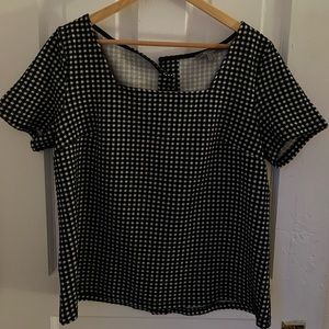 Anthropologie Blue Tassel Short Sleeve Top Size L